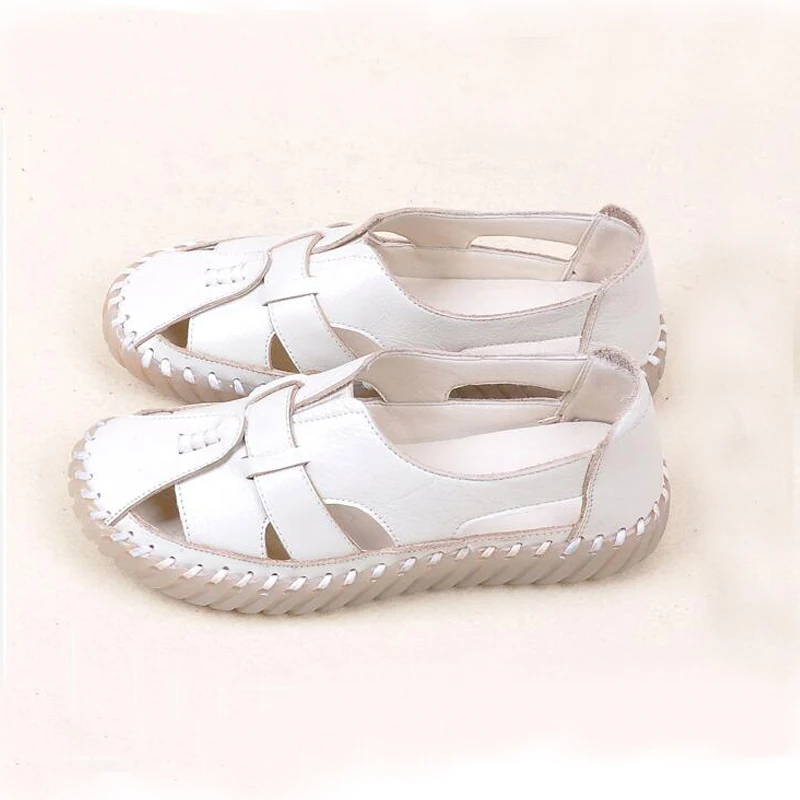 Сандалии HOVINGE женские из натуральной кожи босоножки ручной работы плоская