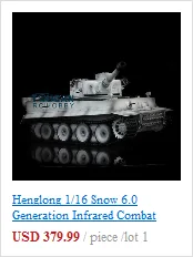 Henglong 1/16 6,0 инфракрасный боевой Тигр I RTR rc Танк 3818 Вт/отдача ствола металлические треки колеса TH12447