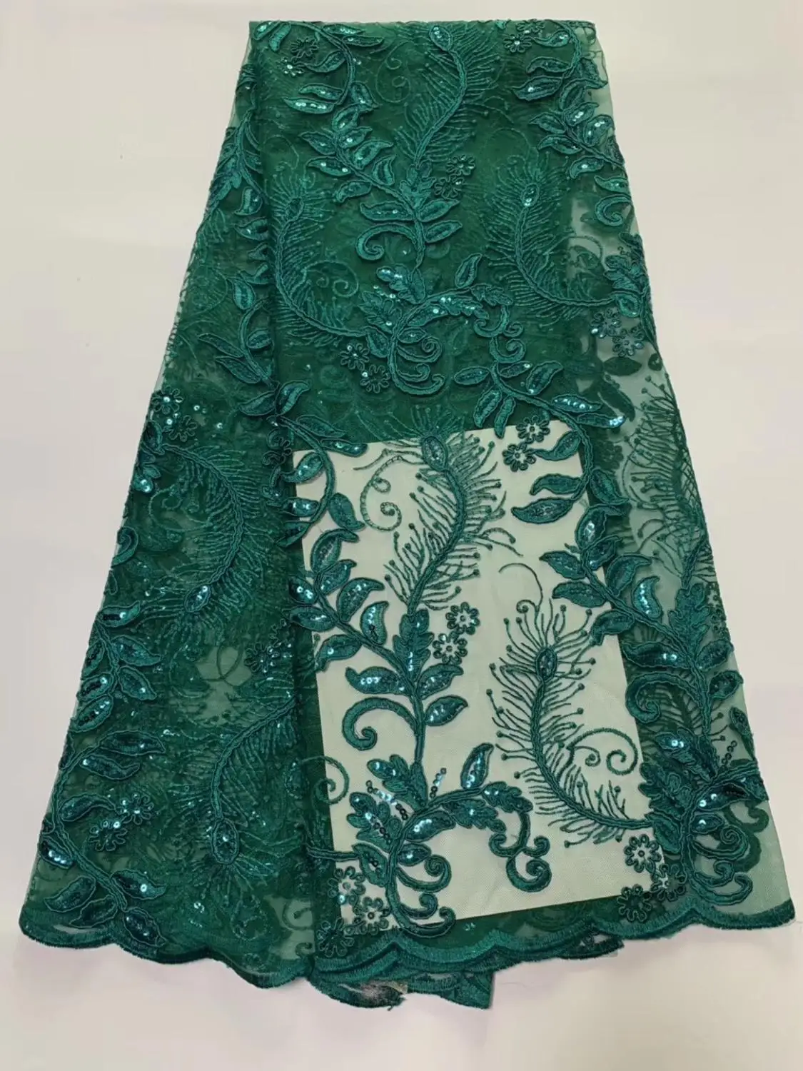 2019 нигерийская фототкань зеленая Высококачественная золотистая оранжевая