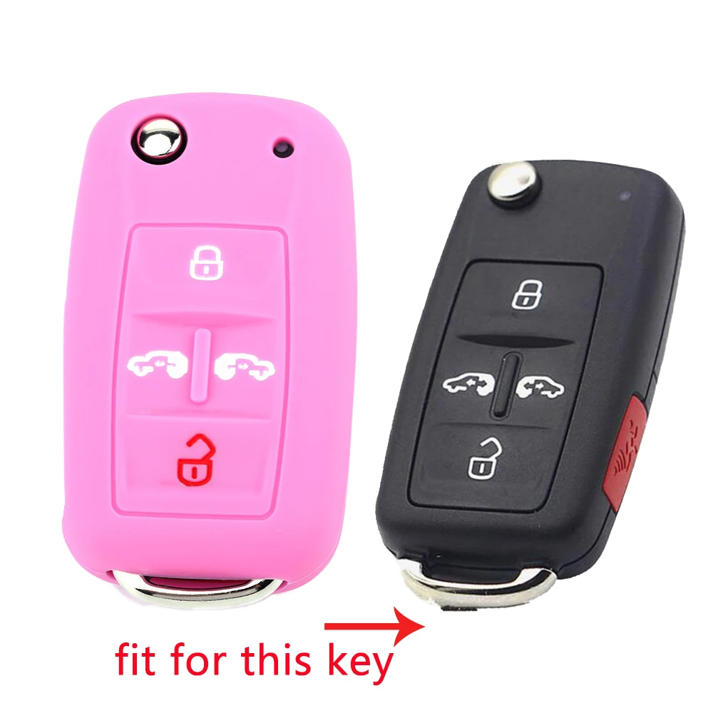Купить 2 отправить один ключ чехол для автомобиля силиконовый 4 Кнопка ключа wolkswgen