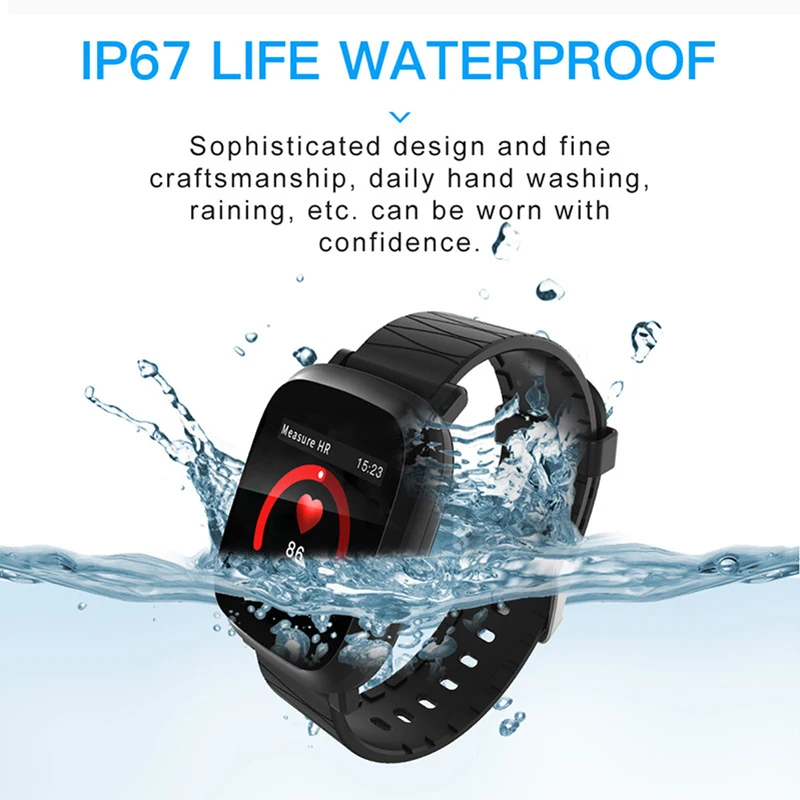 Смарт часы с большим циферблатом и монитором сердечного ритма для мужчин женщин