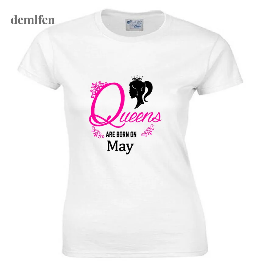 Модная хлопковая футболка с коротким рукавом для девочек забавная надписью Queen Are