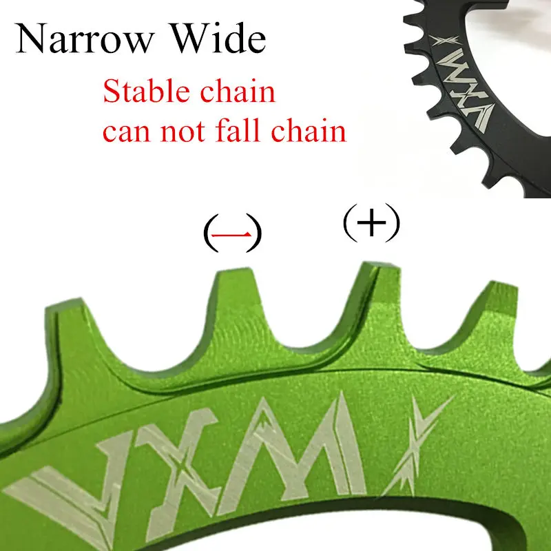 VXM Bicycle Crank&Chainwheel 96BCD 32T/34T/36T/38T Round Narrow Wide Chain ring MTB Road Bike Crankset Chainwheel Bicycle Parts