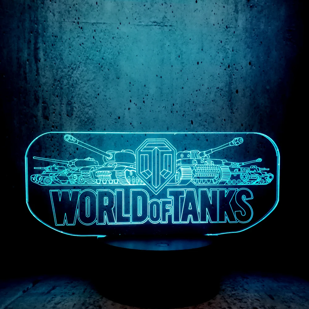 Ночной светильник с иллюзией World of Tank 3D светодиодный Лидер продаж хороший подарок