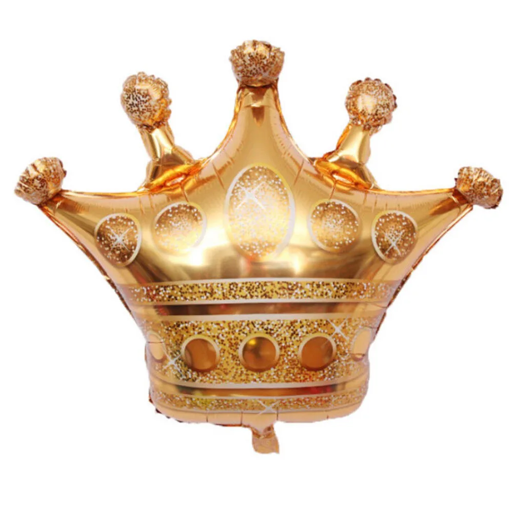 Большой Размеры золотые шары из фольги с короной Prince и Princess Baby Shower наряд для