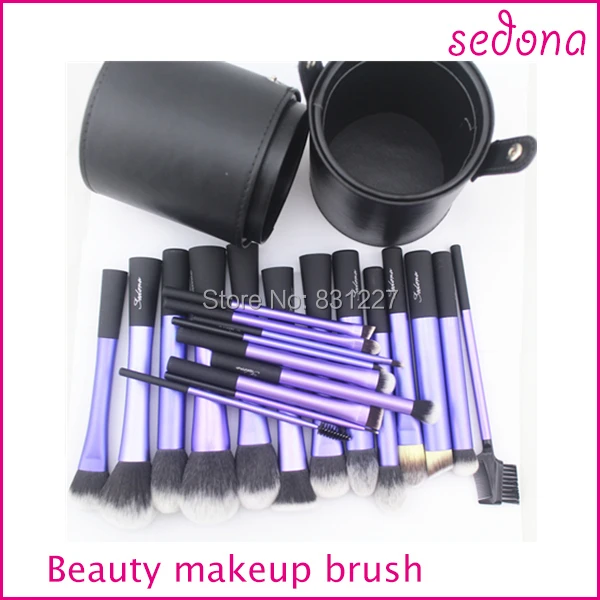 Набор металлических кистей для макияжа Sedona 22 шт. с большим цилиндрическим