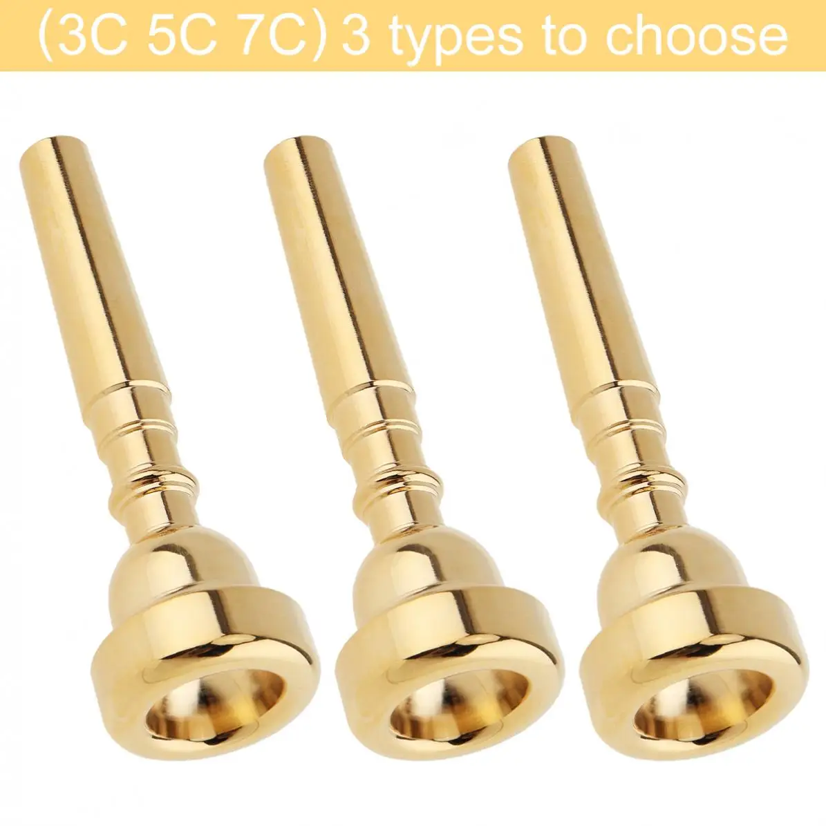 

3C 5C 7C Gold Plated Copper Alloy Professional Trumpet Mouthpiece with Rich Tone