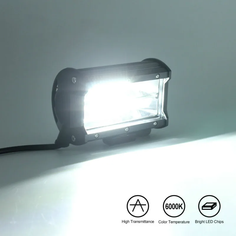 72 Вт светодиодный рабочий свет бар 10800LM 12V 24V 5 дюймов супер яркий 24 LED прожектор