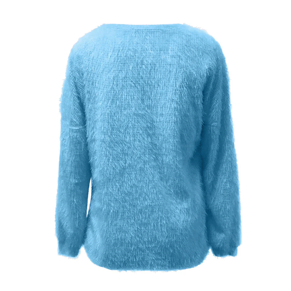 Модная женская однотонная Свободная трикотажная теплая длинная Втулка с круглым