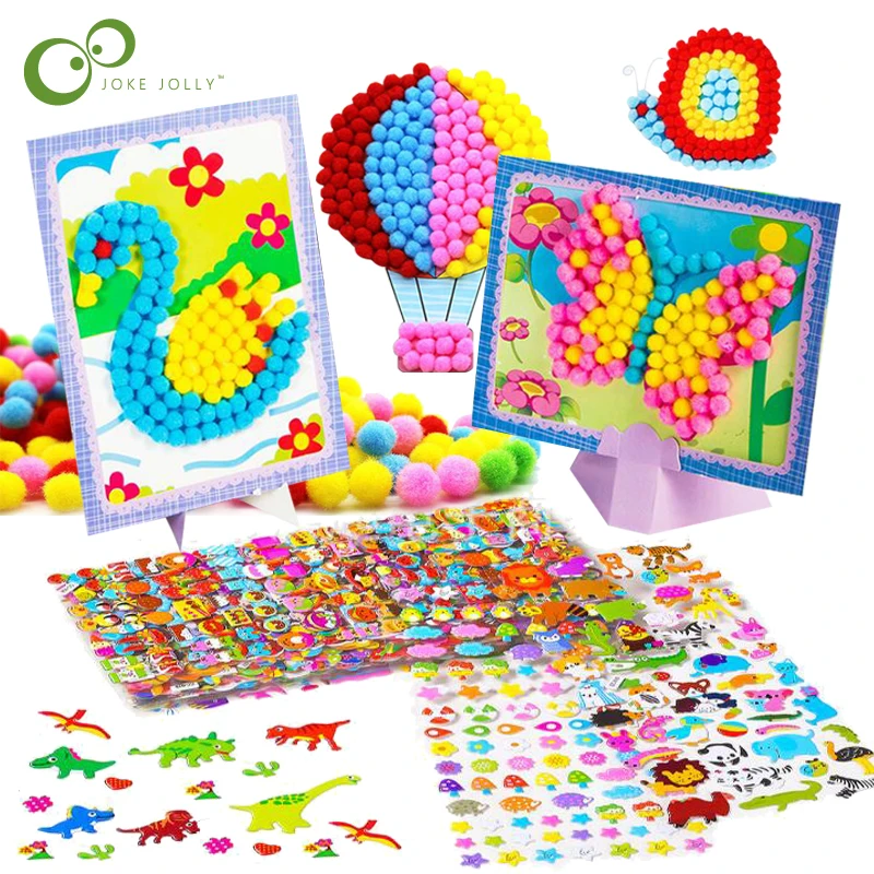 Детские креативные сделай сам плюшевые шарики картины и Мультяшные наклейки