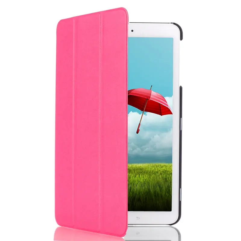 Ультра тонкий легкий Кастер 3-складной Folio Stand В виде ракушки рукава чехол для Samsung