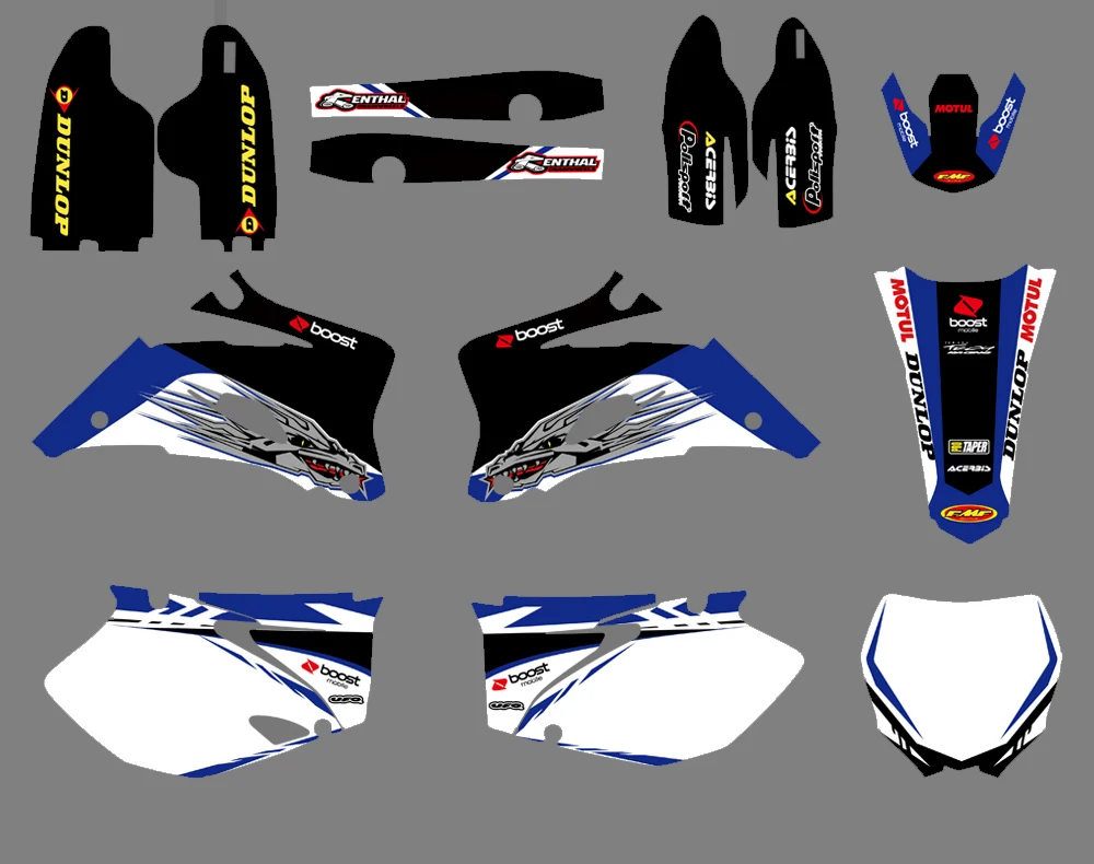 Мотоциклетная новая команда графика фон наклейка комплект для Yamaha YZ250F YZ450F YZ 250F 450F