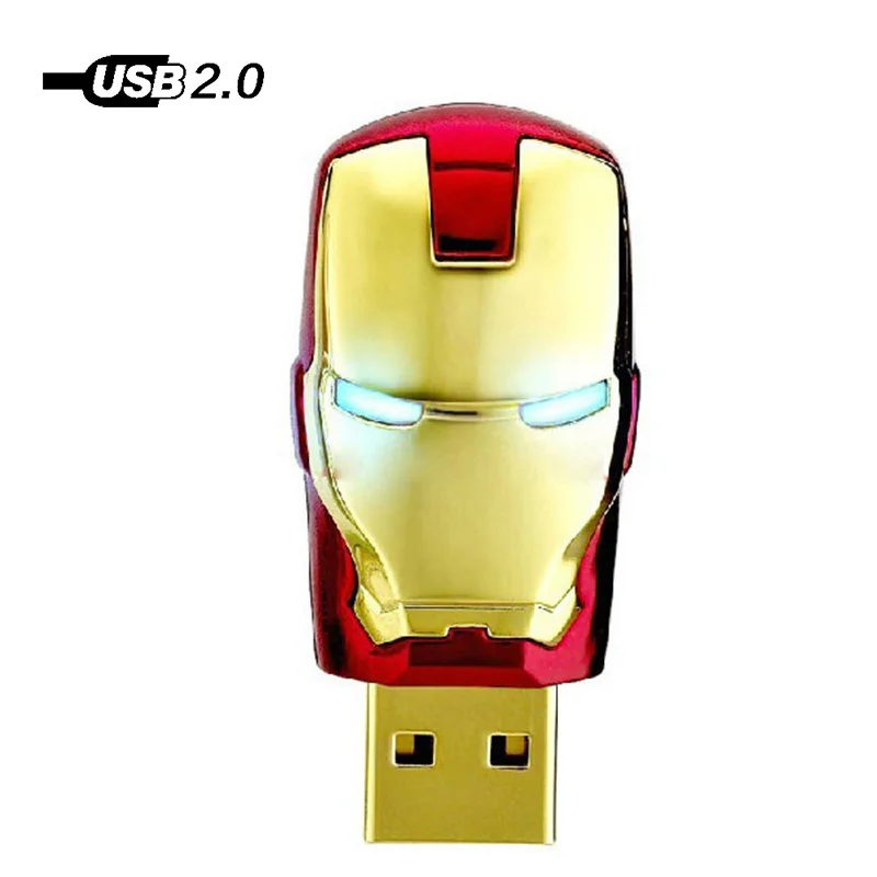 Модный Железный человек легкий Usb флеш-накопитель U Disk 4 ГБ 8 16 32 64 Гб 128 Флешка Stick