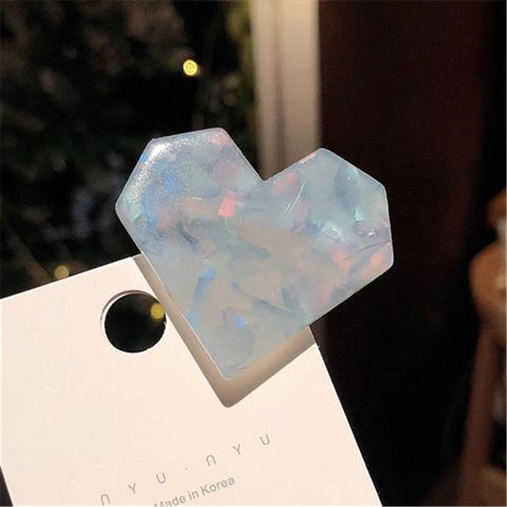 Women Acrylic Hairpins Barrettes Heart Headwear Geometric Hairgrips Korean Hair Accessories New