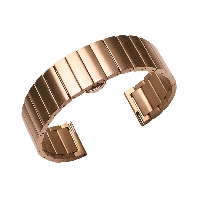 Розовое золото 18 мм ремешок из нержавеющей стали для huawei TalkBand B5 Смарт часы замена ремешок Бабочка Пряжка Быстрый регулируемый размер - Цвет: Розовое золото