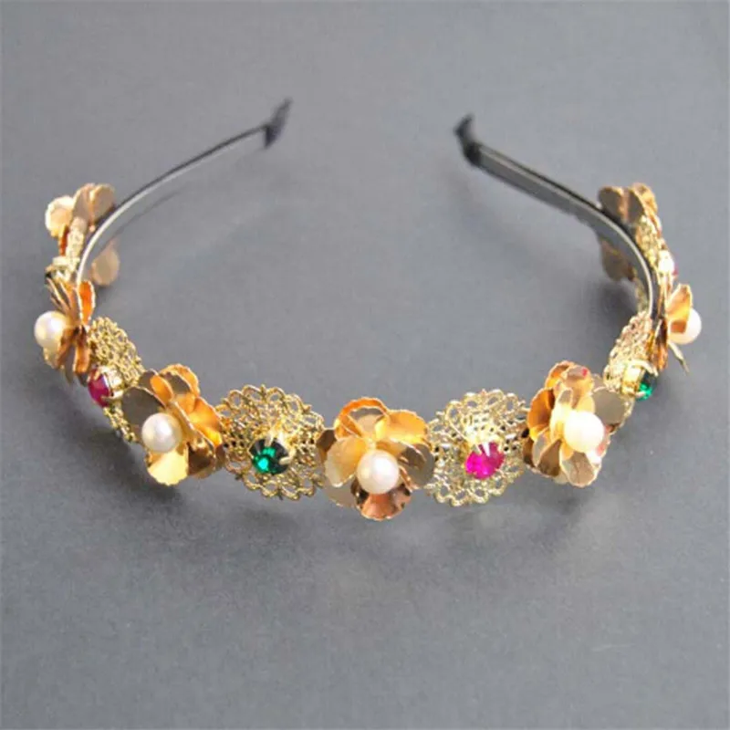 Тиара стразы в стиле барокко свадебные аксессуары жемчужные украшения для волос