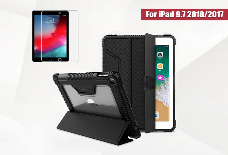 For iPad 9.7 (2018)A NILLKIN для iPad 9,7 Чехол для iPad Pro 11 Чехол для iPad Pro 12,9 умный флип-чехол Подарочная защита для экрана держатель карандаша - Цвет: For iPad 9.7 (2018)A
