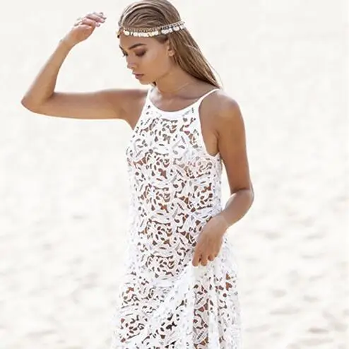 Женская летняя юбка с открытой спиной богемное длинное белое платье Хиппи