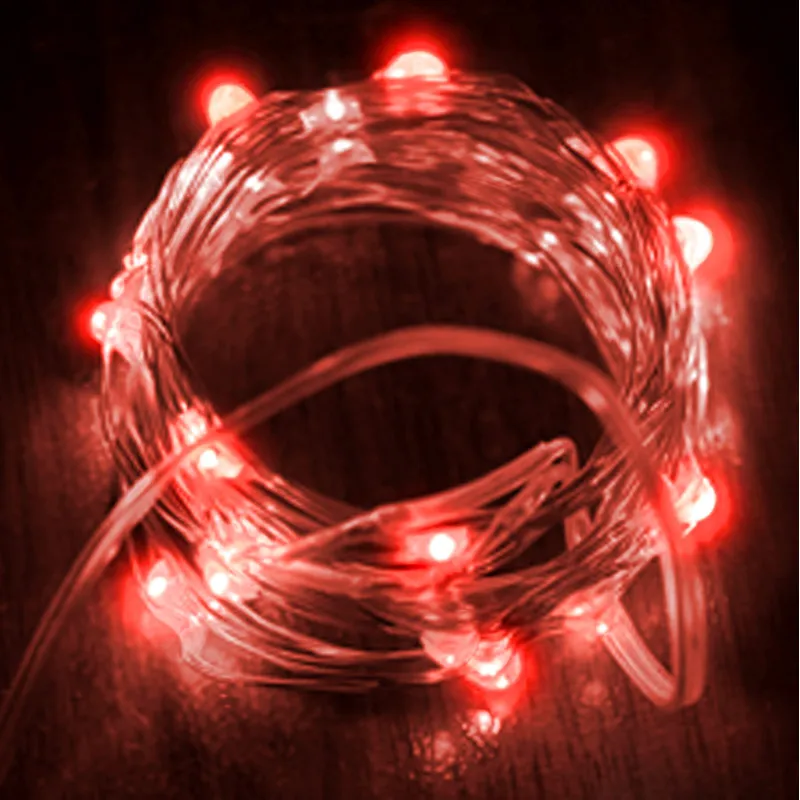10 м светодиодный провод гирлянда медная проволока сказочные огни для стекла