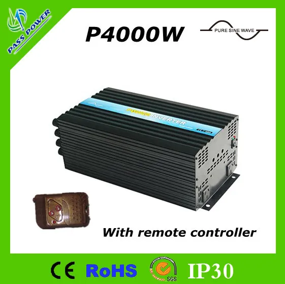 CE & RoHS утвержден DC AC 12V 24V 48V до 220V 230V Чистая синусоида Инвертор 4000W с пультом