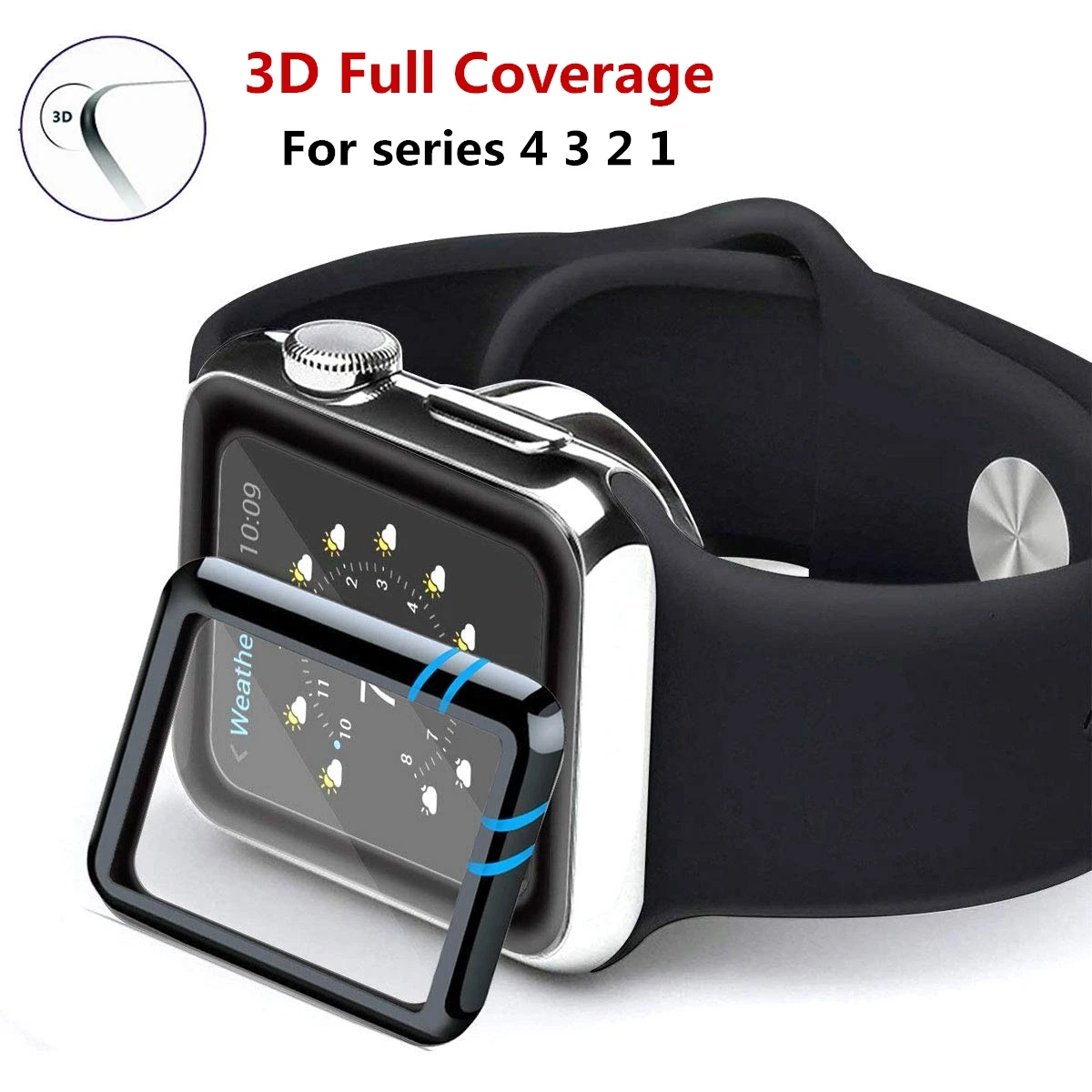 

Протектор экрана Yolovie для Apple Watch 38 мм 42 мм, закаленное стекло для iWatch серии 4 3 2 1 HD, усиленная пленка 3D с полным покрытием