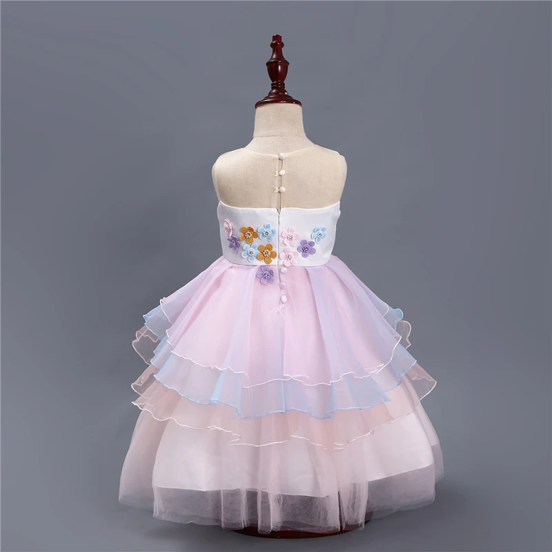 Summer Girl Unicorn Birthday Party Tutu Dress With Matching Headband Flowers Girls Pony Theme Halloween Costume | Детская одежда и