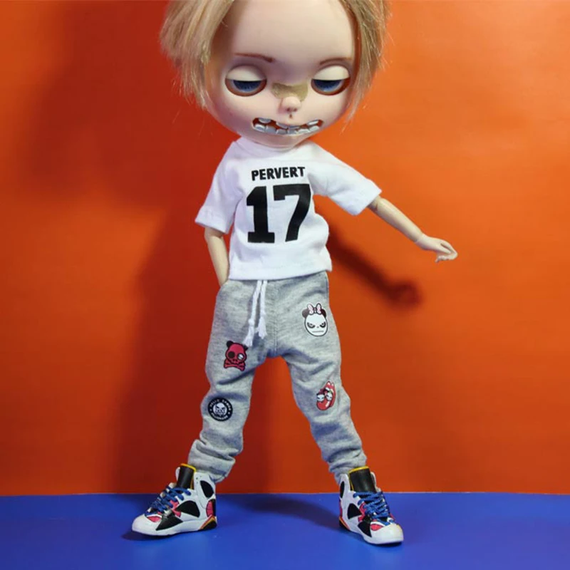 1set Fashion Blyth Doll's Clothes Panda Coat White T-shirt Pants Sport Suit for Azone 1/6 BJD Doll dolls | Игрушки и хобби