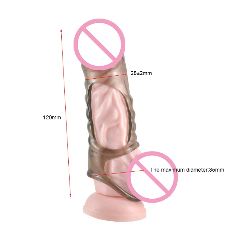 Многоразовые вибрационные презервативы для мужчин с длинным рукавом пениса