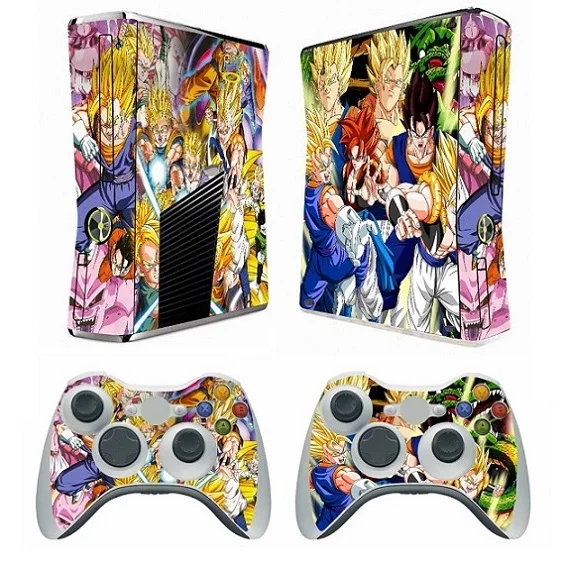 Защитная Наклейка Dragon Ball для Microsoft Xbox 360 Slim и 2 контроллера виниловая наклейка s - Цвет: XBOX SLIM-272