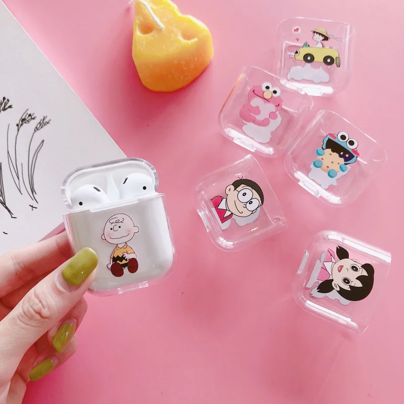 Чехол Airpods, милый чехол для airpods, мультяшный защитный жесткий чехол, прозрачный беспроводной чехол для наушников для iphone, чехол для наушников