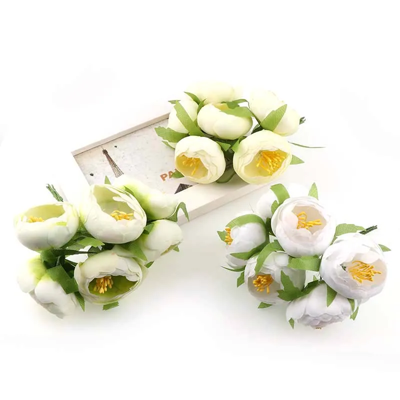 6 шт. 5 см Искусственные цветы Шелковый цветок камелихайленд для DIY скрапбукинга