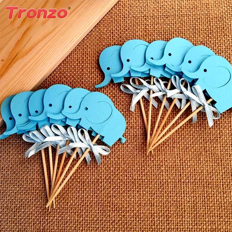 Топпер для торта Tronzo Baby Shower Boy в виде слона 10 шт. дня рождения свадьбы товары