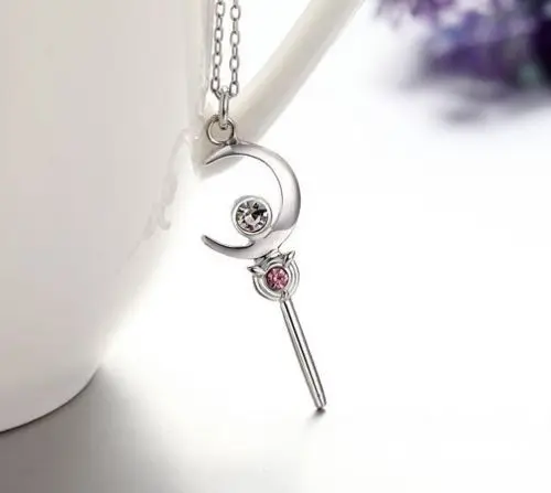 Волшебная палочка Sailor Moon ожерелье с подвеской серебряное в виде волшебной