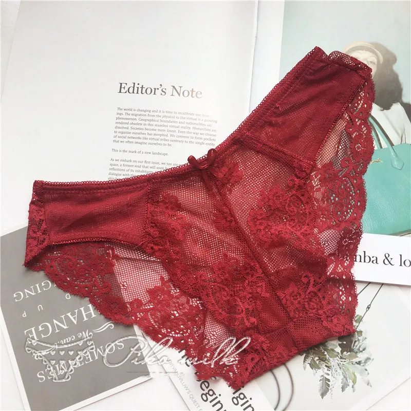 dark red SP& CITY, модное, сексуальное, кружевное, Прозрачное нижнее белье, для женщин, с вырезами, трусики, сексуальные, стринги, Femme eroque, промежность, хлопковые трусы, нижнее белье - Цвет: dark red