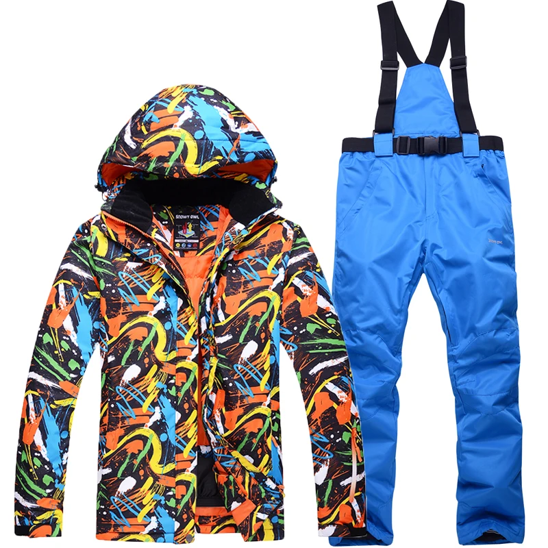 Лыжный костюм для мужчин 2018 новый зимний комплект ветронепроницаемая