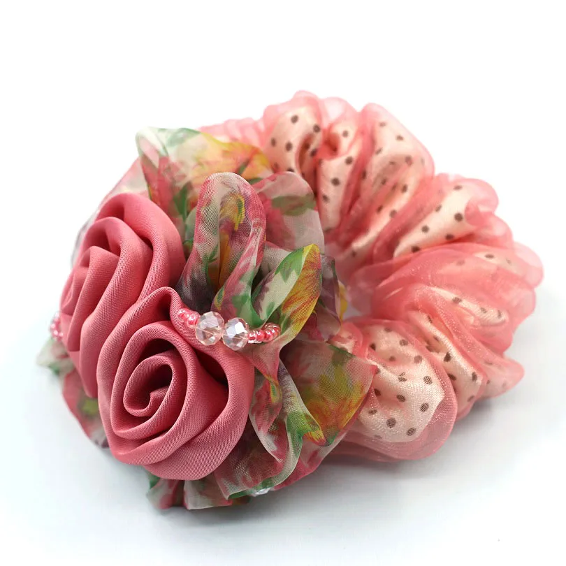 Шифоновая резинка для волос 1 шт. супер эластичные повязки на голову цветочные