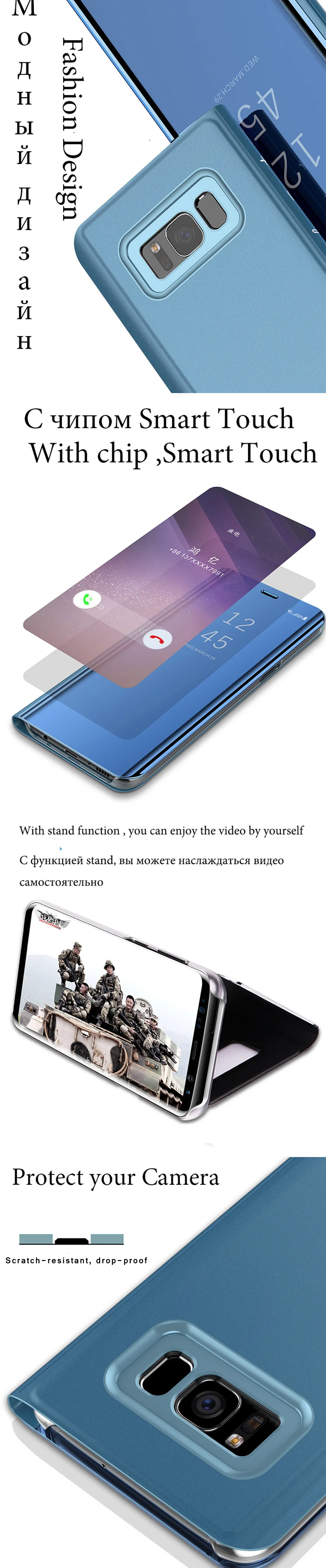 Чехол-книжка для huawei P20 mate 10 Pro mate 9 Pro mate 8 P10 Plus P9 Plus Honor 9 Lite, зеркальный чехол, умный прозрачный чехол