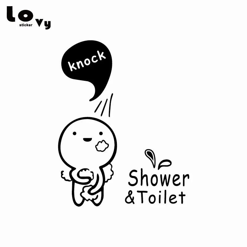 Креативная виниловая настенная наклейка для ванной комнаты забавная мультяшная