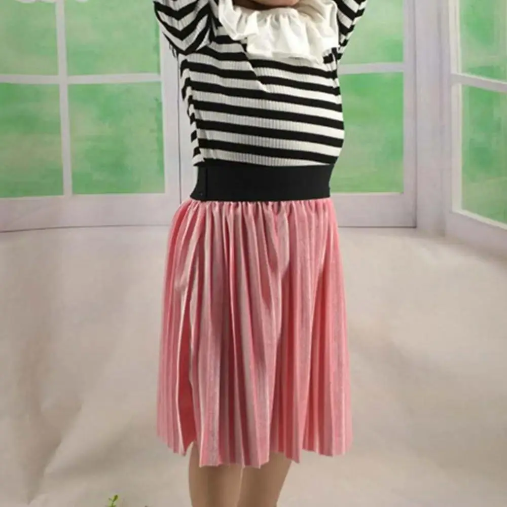 Модные бархатные плиссированные юбки для маленьких девочек длинные детские