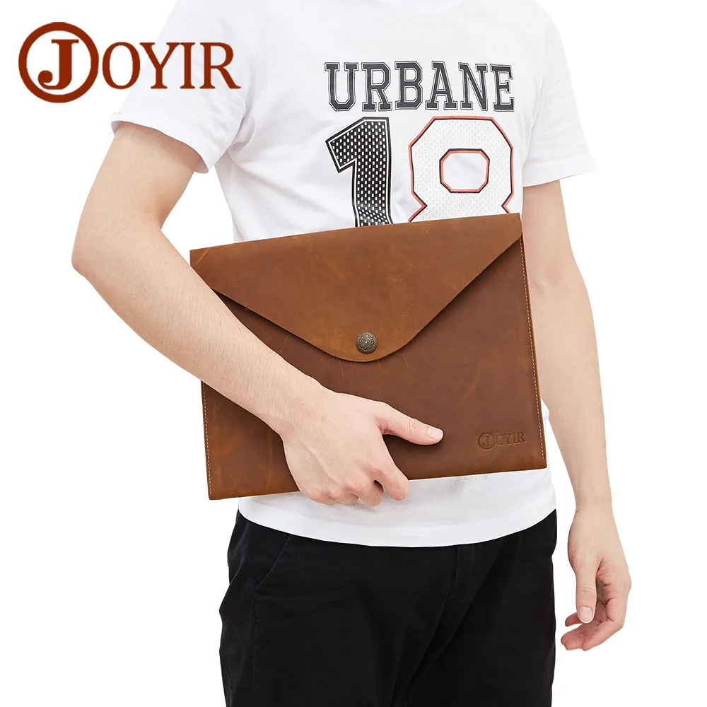 JOYIR A4 Ipad сумка из натуральной кожи Сумка для документов кожаная однотонная