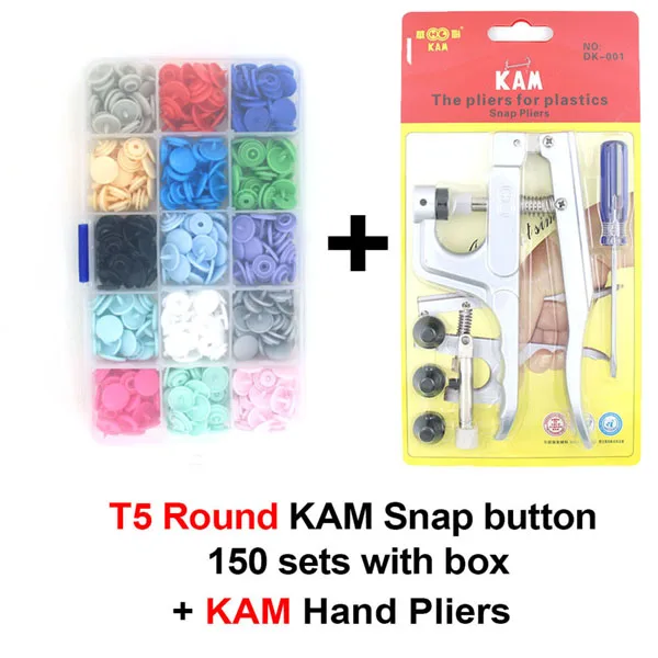 T5 Round Box KAMTool KAM круглая звезда кнопки в форме сердца U форма крепежа оснастки плоскогубцы для T5 T3 пластиковые кнопки металла пресс щипцы+ 150 наборов кнопок - Цвет: T5 Round Box KAMTool