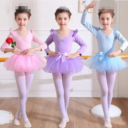 

Girls Ballet Dance Wear Dress Kids Cotton Lycra Tutu Ballet Skirt Children Gymnastics Leotard Beautiful Costume Christmas Gift