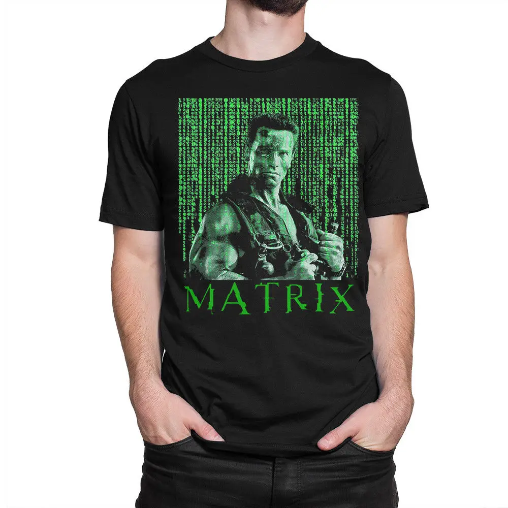 Смешная футболка Matrix X Terminator Arnold Schwarzenegger Мужская с круглым вырезом короткий рукав