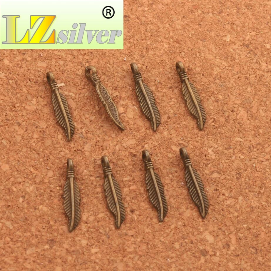 Бусины подвески из цинкового сплава с пером 100 шт.|Подвески| |