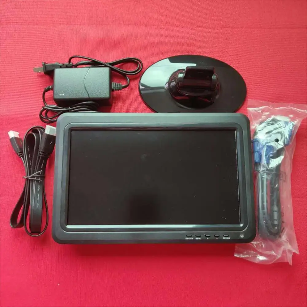 Портативный IPS-монитор 10 1 дюйма 1024*600 с поддержкой 1080p HDMI + VGA AV USB TV для Raspberry pi XBOX 360 PS