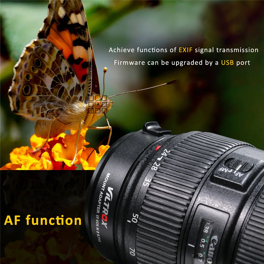 Viltrox EF-EOS M2 фокусный редуктор усилитель адаптер Автофокус 0.71x для Canon EF Крепление объектива к EOS M камера M6 M3 M5 M10 M100 M50