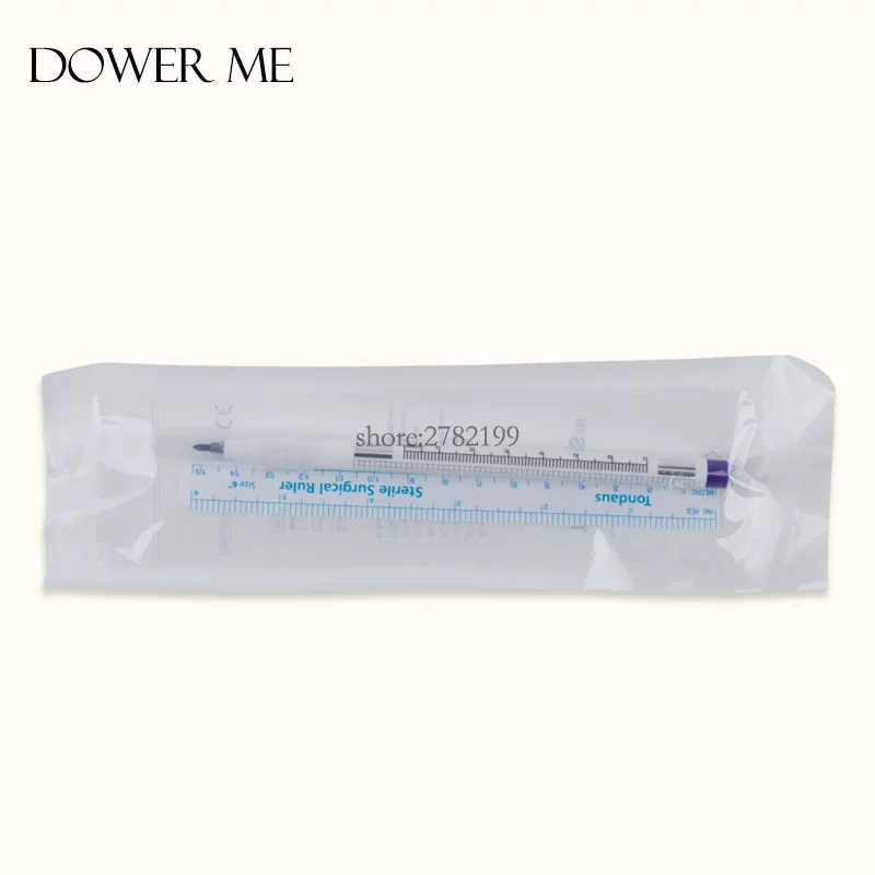 

5pcs disposable sterilized package with ruler Medical Surgery permanent makeup body Tattoo Piercing Scribe skin marker pen