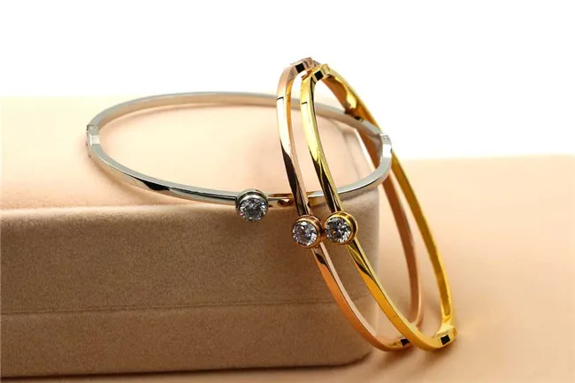 Женский браслет Martick в европейском стиле с блестящей кубической золотой цепочкой