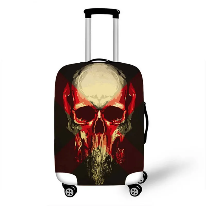 Skull Suitcase Cover Protector For 18-32 Inch Trolley Case Elastic Thick Travel Dust Cover Baggage Luggage Protective Cover - Цвет: V06