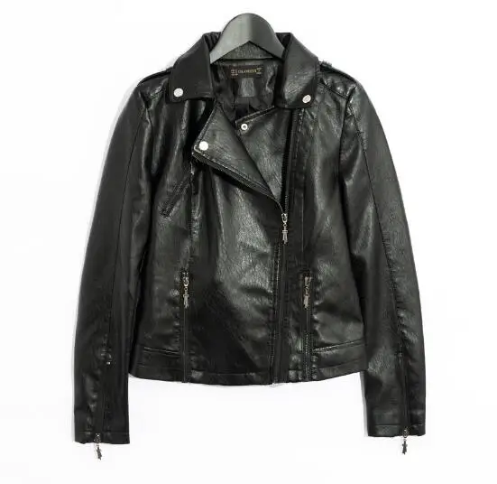 YLL8305 Black Женская куртка из искусственной кожи, металлический цвет, розовый, синий, серебристый, черный, SML, короткое пальто, осенняя, на молнии, с погоном, Прямая поставка, полная подкладка - Цвет: YLL8305 Black